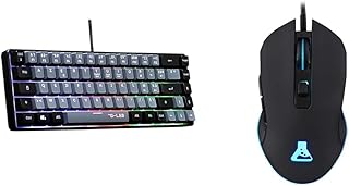 The G-Lab Keyz Hydrogen, 60% Gamer Keyboard, Semi-Mechanical Wired Azerty & Kult Helium Wired USB Gaming Mouse – Optical S…