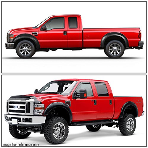 Dna Motoring Wf-F25011-Bk Pocket-Riveted Style Side Fender Wheel Flares 4Pcs/Set Compatible With 11-16 F-250 F-350 Super Duty #TOP4