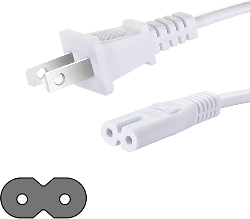 Cable de alimentación de CA para Samsung TCL LG Sony Insignia Sharp Toshiba JVC Hisense LED LCD Smart HDTV, cable de alimentación blanco de 6 pies