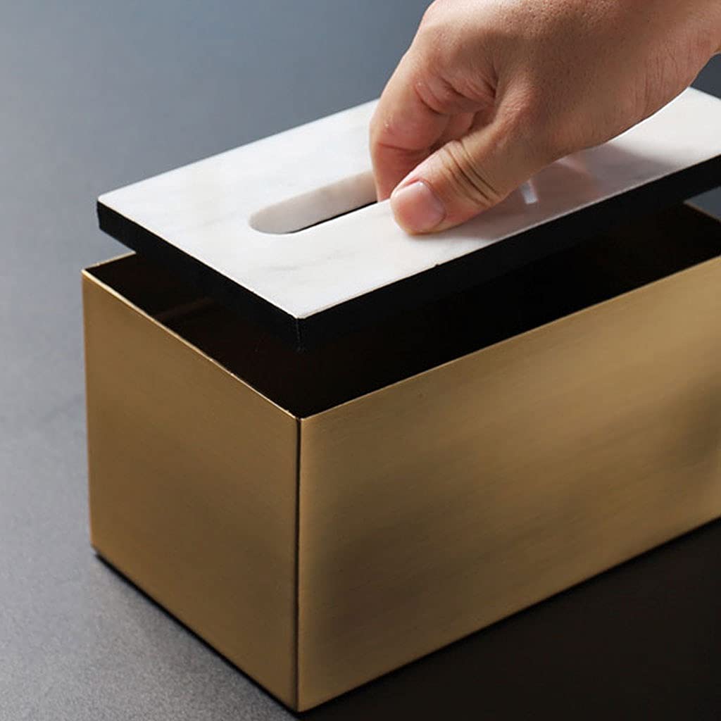 Pudełka na chusteczki, pojemnik na pudełko do przechowywania, serwetnik stołowy, nowoczesny minimalistyczny domowy pojemnik do przechowywania dekoracji salonu (złoty) (rozmiar: A)