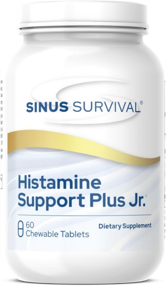 Histamine Support Plus Jr – Kids’ Natural Allergy & Sinus Relief Supplement – Supports Histamine Balance, Immune Health & Respiratory Comfort – Berry Flavor – 60 Chewable Tablets