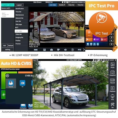 Henkion Multifunktionaler OTDR Glasfasertester 5510 LWL Tester 1310/1550nm 28/26dB Reichweite 150km IPC Tester TVI CVI AHD CVBS Kabeltester FC/UPC SC ST LC OPM OLS LS VFL Ereigniskarte