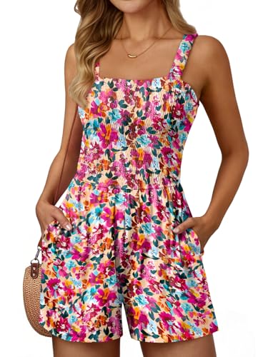 AUTOMET Rompers for Women Summer Vacation Beach Outfits Casual Loose