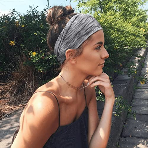 Pacote com 12 faixas de cabelo de treino para mulheres, faixas de suor antiderrapantes, acessórios d