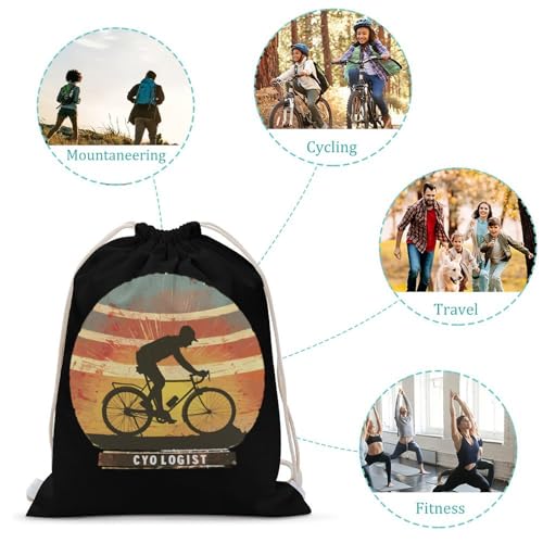 Funny Cycling & Bicycle Drawstring Backpack Gym Sackpack Draw String Sport Bag Workout Bag for Men Women 30x40cm3