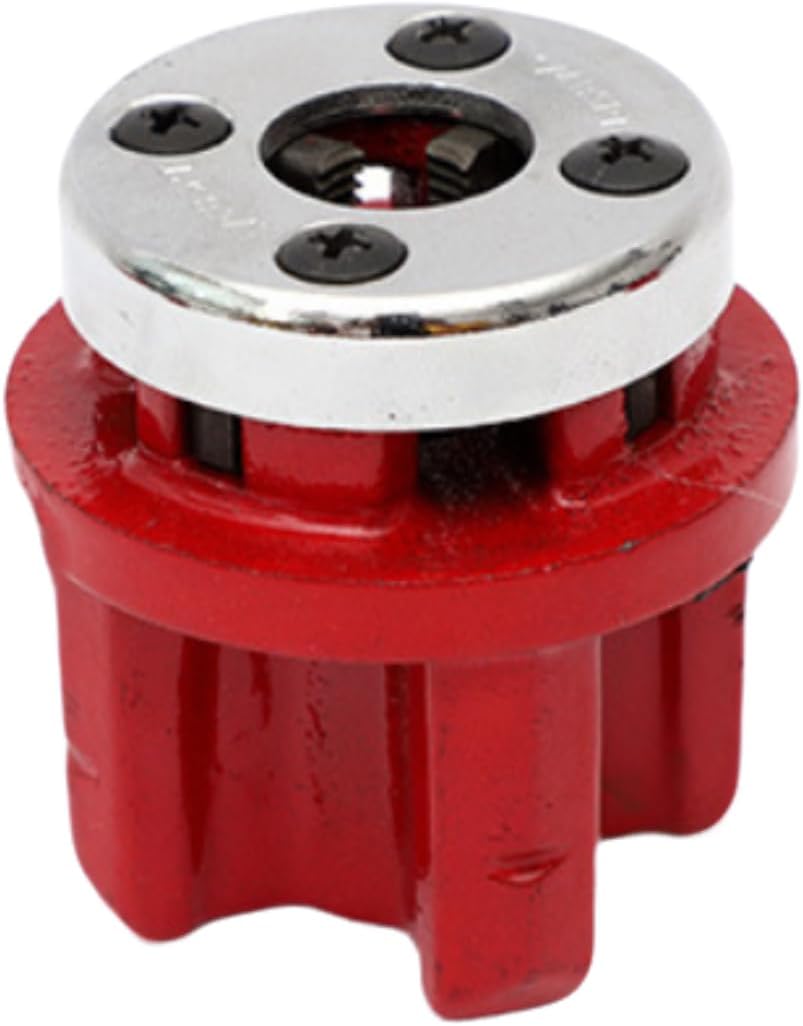 Universal Die Head Replacement for Handheld Pipe Threaders, Heat-treated Cast Iron Body, 9SiCr Steel Cutting Teeth, for BSPT Pipe Threading Machines (1/2" (DN15))