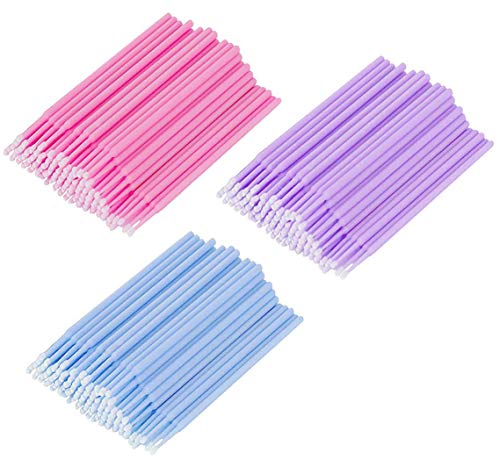 Preisvergleich Produktbild Einweg Wattestäbchen,300 Stück Microbrush Wimpernverlängerung,Wimpernverlänge... Kleber Removal Lashes Graft Tools,Wimpernbuerste für Makeup,und Mundpflege,Wattestäbchen Stick mit Kunststoffgriff