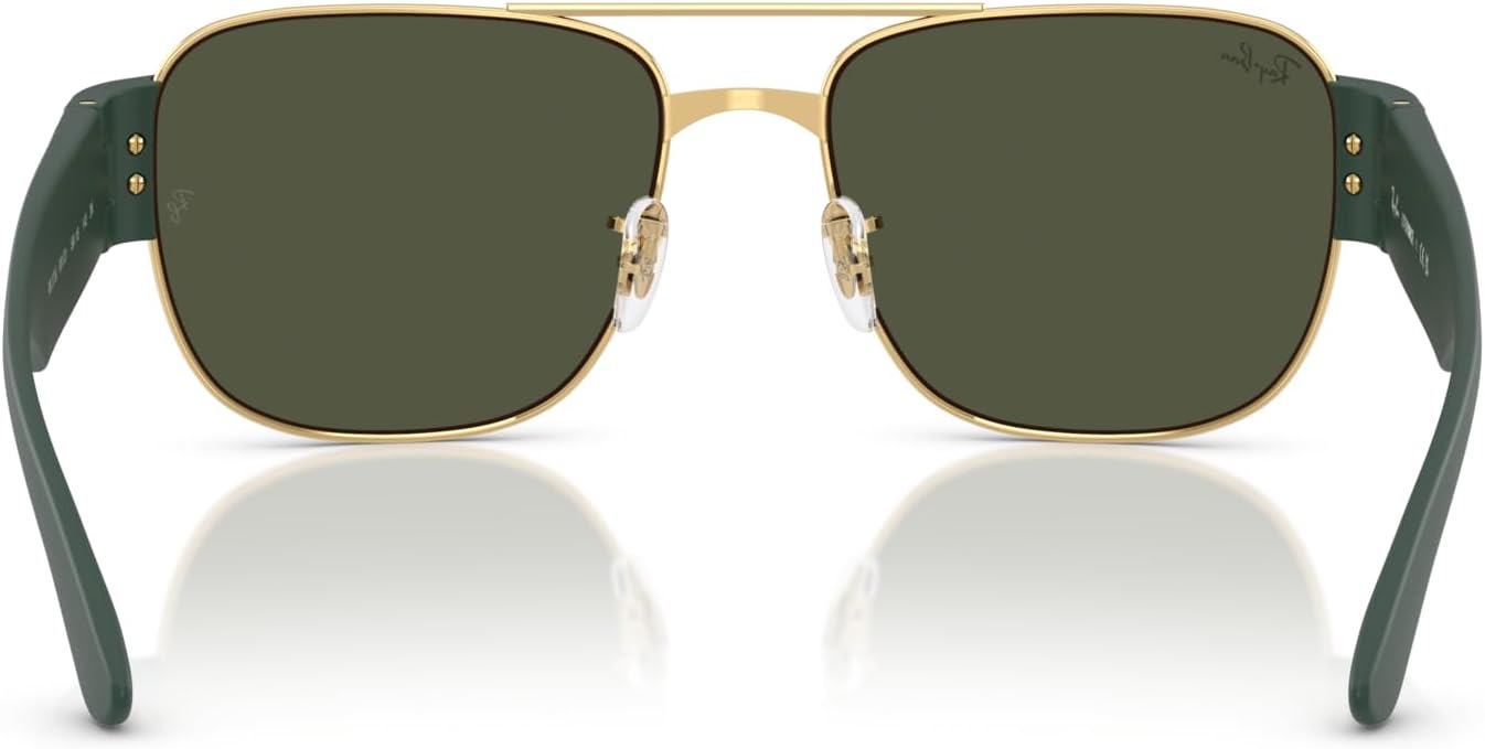 Ray-Ban RB3756 Sunglasses, Gold/Green, 59 mm
