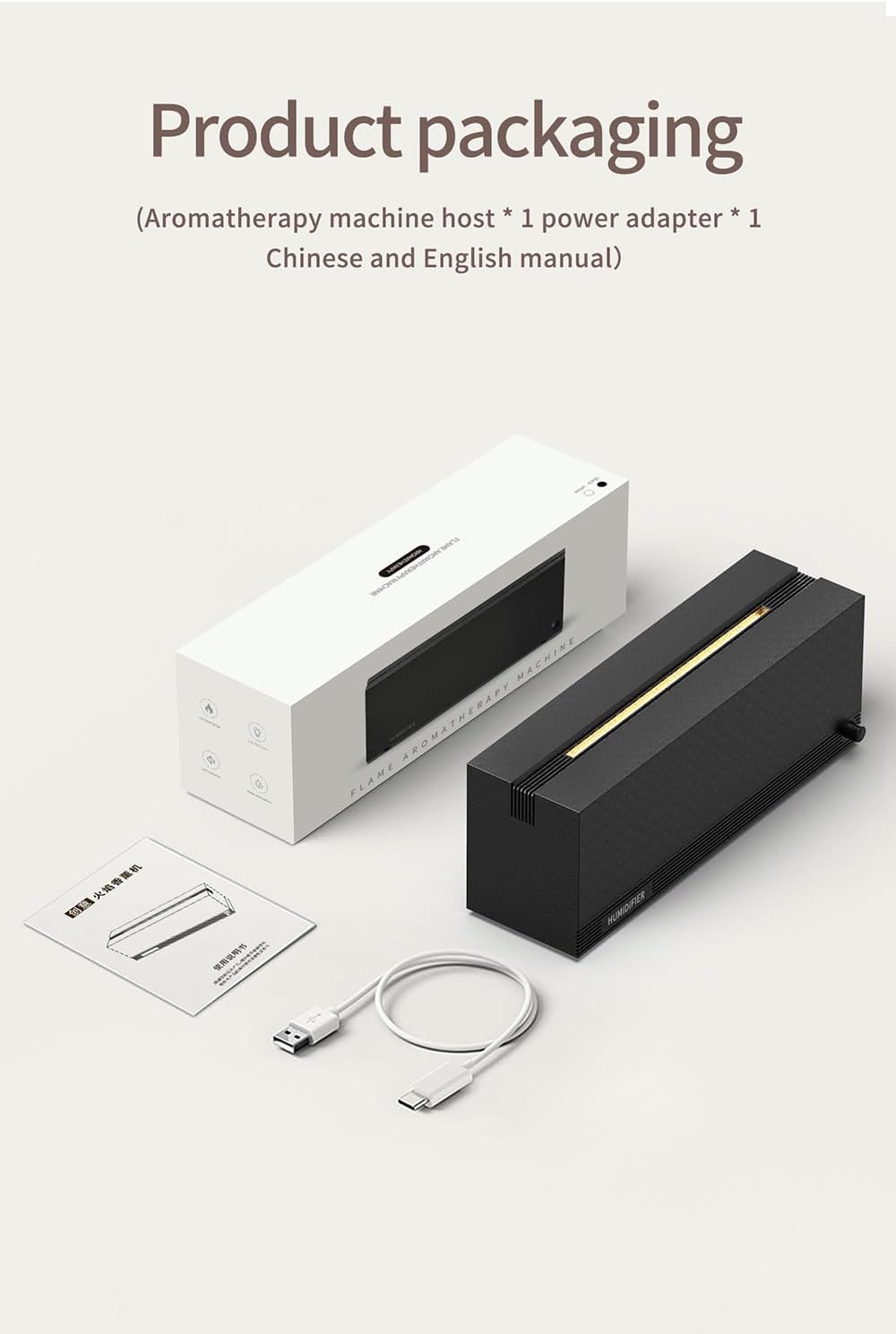 Colorful Flame Aromatherapy Machine Diffuser,USB Plug-in Air Humidification Aromatherapy Machine,3 Timing Modes and 7 Flame Colors Power-Off Protection When There is No Water for Home Office Yoga