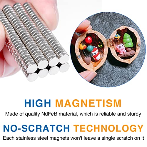 Image of TRYMAG Small Refrigerator Magnets 200Pcs, Multi-Use Rare Earth Tiny Neodymium Round Disc Magnets for Fridge, Whiteboard, Crafts, Billboard, Office