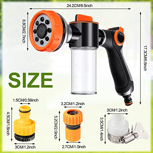 2 Pcs High Pressure Garden Hose Nozzle Hose Soap Sprayer Attachment Car Wash Foam Gun With Soap Dispenser Bottle And Washing Mitt For Patio Yard Cleaning Pet Showering Dog Bathing Watering Plants #TOP1