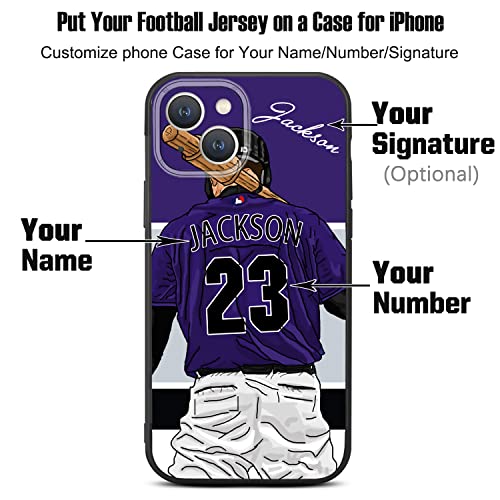 Vngda Custom Name & Number Baseball Case For Iphone 14 Pro Max 13 12 11 Xs Max Xr Se3 8 7 6 Plus 11 Pro Mini，Liquid Silicone With Camera Protection Custom Signature Iphone Case(Colorado) #TOP1