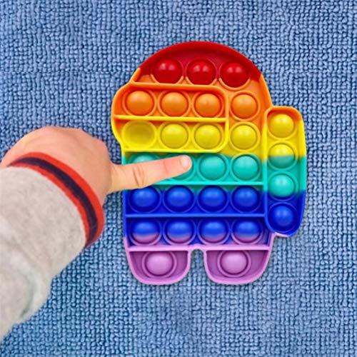 Push Pop Bubble Fidget Sensory Toy Stress Relief Silicone Pop It Fidget Toy, Ice Cream, Square, Roun