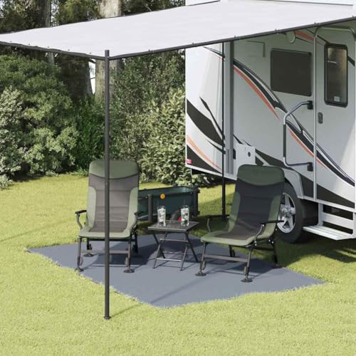 SooIarix Tent Carpet Blue and Grey 300 x 200 cm Polyethylene Weatherproof Ground Sheet Foldable Lightweight for Camping Outdoor Hiking with Rain