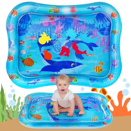 AYESY Alfombra Agua Bebé,66x50cm Almohadilla Agua Inflable,Tummy Time Tapete de Actividades Bebe,Juguetes sensoriales para bebés recién nacidos,niños pequeños de 3, 6 y 9 meses, niñas y niños