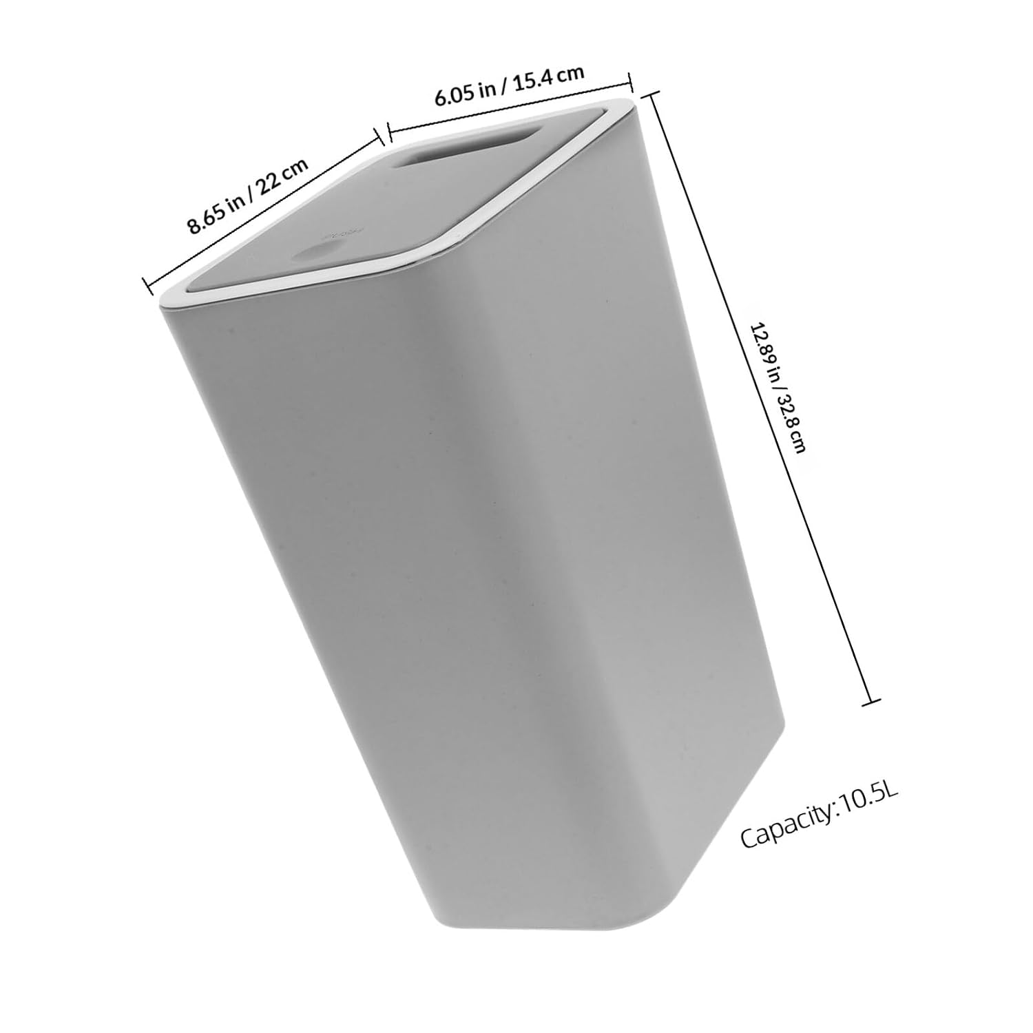 Gadpiparty 10.5l Trash Can with Press Lid, Small Plastic Waste Basket for Bathroom, Kitchen, Office, and Rv Use, Covered Garbage Bin for Home Storage and Organization