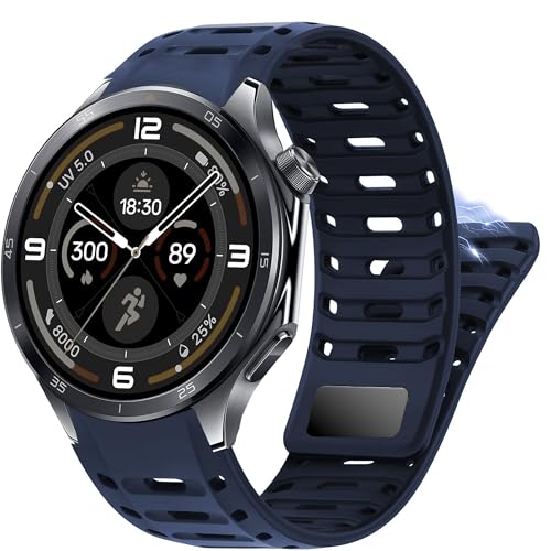 Lamshaw OnePlus Watch 3�p�o���h 22mm �h�� �X�|�[�c�V���R�� �ʋC�� ���j�X�g���b�v OnePlus Watch 3 2 46mm / 2R / 1�X�}�[�g�E�H�b�`�ɑΉ� (�u���[ 22mm�T�C�Y�̃o���h)