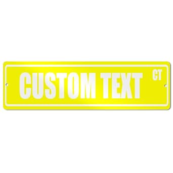 Aluminum Weatherproof Road Street Signs Custom Personalized Text Here Yellow Caution Home Decor Wall