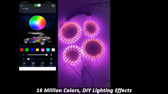 GOWINSEE Double Row Car Underglow Lights Kit, RGB Exterior LED Neon Lights With Wireless Remote