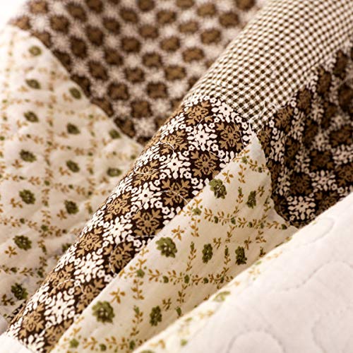 Yayiday Cotton Patchwork Bedspread Quilt Set Queen/Full Size - Breathable Floral Quilted Blanket With Shams, Autumn Fall Bedding Modern Coverlet Queen #TOP5