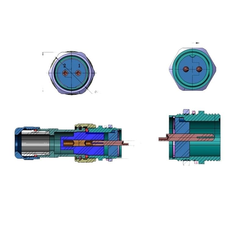 Conector aviación GX16 chapado en oro 9 pines resistente al agua miniatura 7