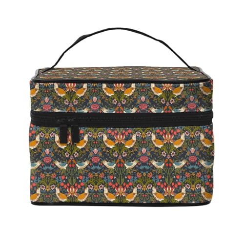 ウィリアム モリス いちごの盗人 花柄 (3) アニメ 化粧ポーチ コスメポーチ 大容量 メイクポーチ トラベルポーチ コスメ収納 小物入れ 洗面用具入れ 旅行グッズ 出張先 多機能的 超軽量 グッズ キャラクター 人気 プレゼント