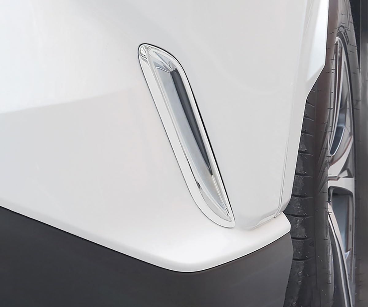 Rear Side Fender Vent Air Outlet Cover Compatible With Lexus New RX RX350 RX350h RX500h 2023 2024 2025 2026 Rear Fog light Bezel Trims Car Accessories ABS 2PCS(Glossy Chrome Style)
