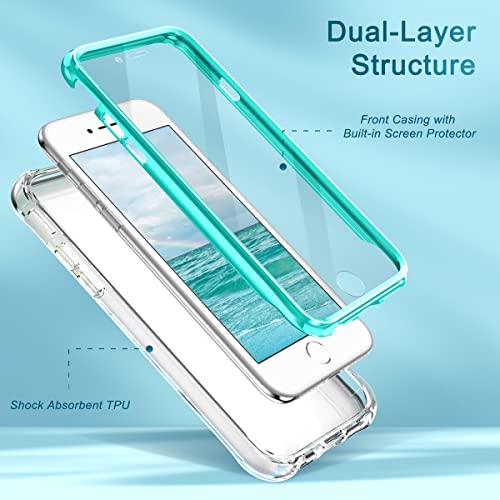 Hocase Iphone Se 2022/2020, 8/7/6S/6 Case, Shockproof Slim Tpu With Screen Protector - Colorful Marble (4.7") #TOP6