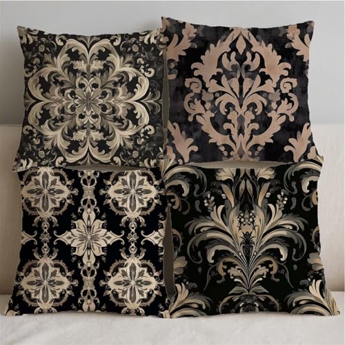 Housse coussin 80x80cm aspect lin avec fermeture eclair - 3