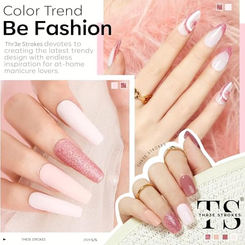 Image of THR3E STROKES Gel Nail Polish Set Gel Polish Orange Hot Pink Blue Yellow Green Purple Vibrant Spring Summer Gel Polish 7ML (UV /LED LIGHT REQUIRED) (FAIRY LOVE 89, 7.5ML)