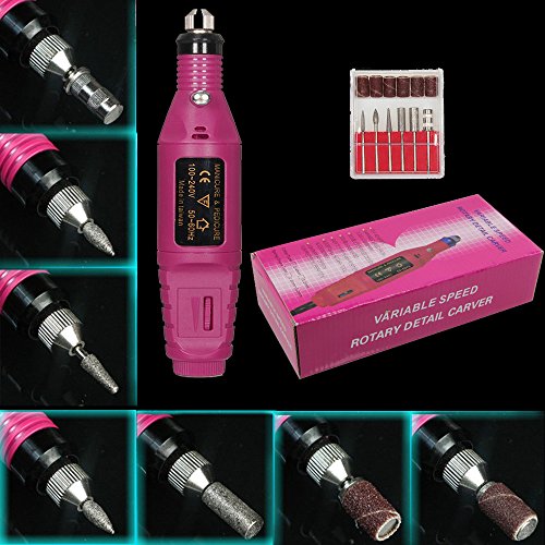 Kit profesional de arte de uñas acrílicas rosa con máquina eléctrica miniatura 3