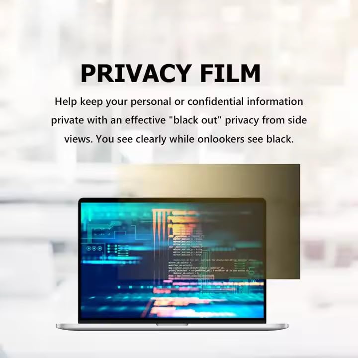 Image of Saco Glideon Premium Laptop Screen Guard 14 Inch |Anti Peeping+Golden Privacy+Anti Blue Light| Removal Screen Protector Compatible for HP, ASUS, Acer, Dell, Lenovo Laptops, 9H Hardness, Glue Free