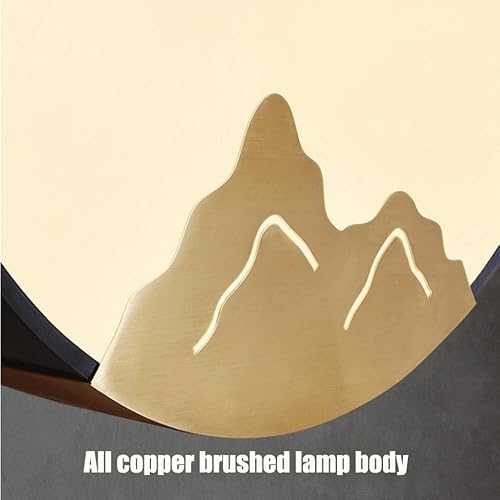 Miniatura 5 de Lámpara colgante, lámpara de techo circular de estilo chino, lámpara de techo LED de latón simple de acrílico de montaje empotrado cerca del techo