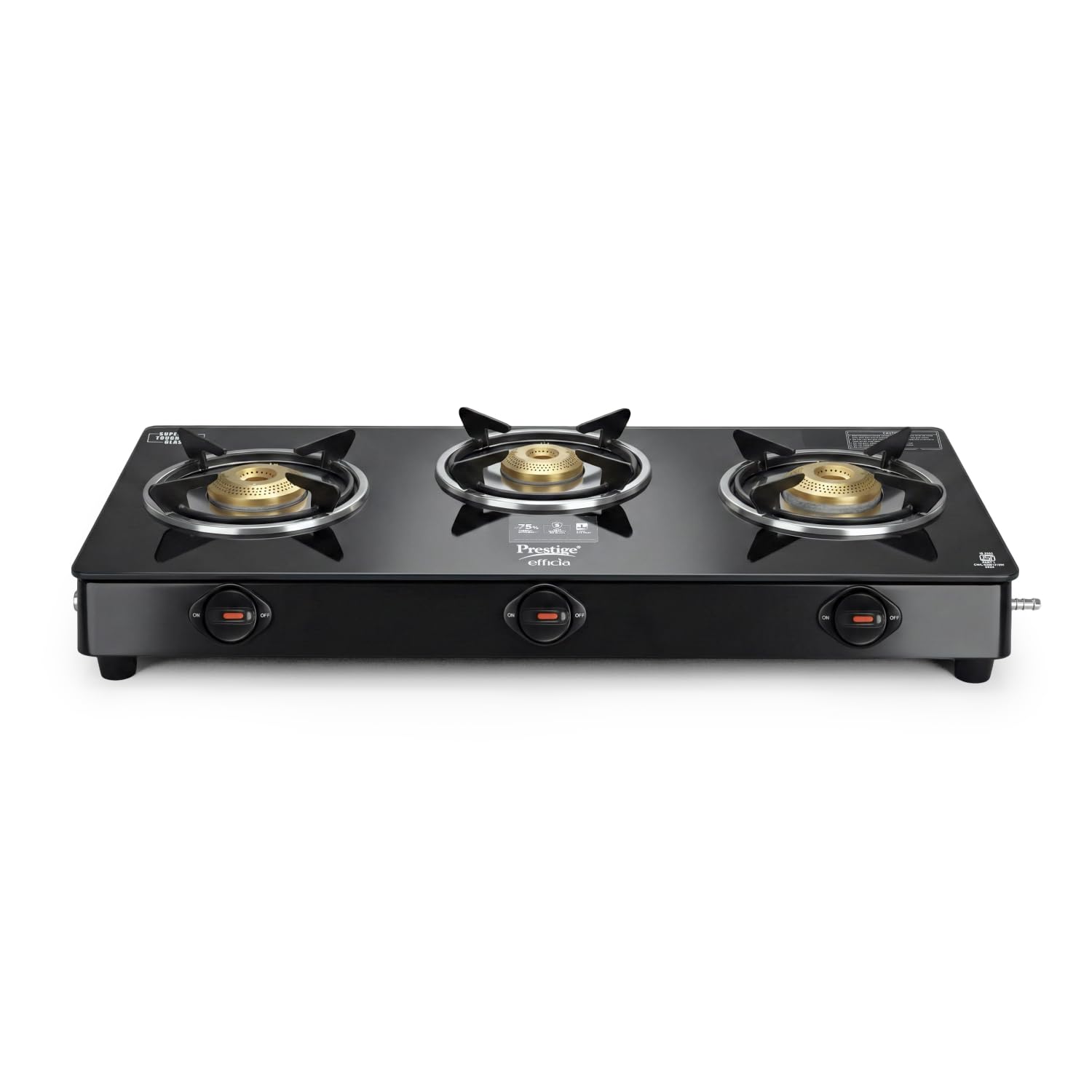Prestige Efficia LP Gas Stove with Powder-Coated Body, Glass Top & 3 Brass Burners-image-42