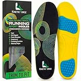 KineticForce Sport Arch Support Inserts for Men and Women - Trimmable Running Insoles - Gel Insoles for Men and Women for Foot Pain(Women's 6-10)