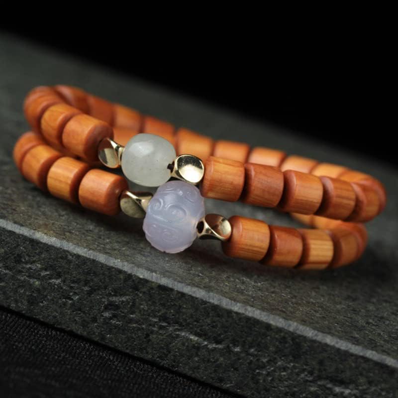 崖柏桶珠回纹款手链手串念珠装饰7×9男女式文玩装饰(7×9)