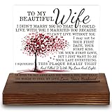 To My Beautiful Wife Love Plaque, Romantic Gift for Spouse, Heartfelt Present Gift for Wife, Transparent Acrylic Plaque, LYY127