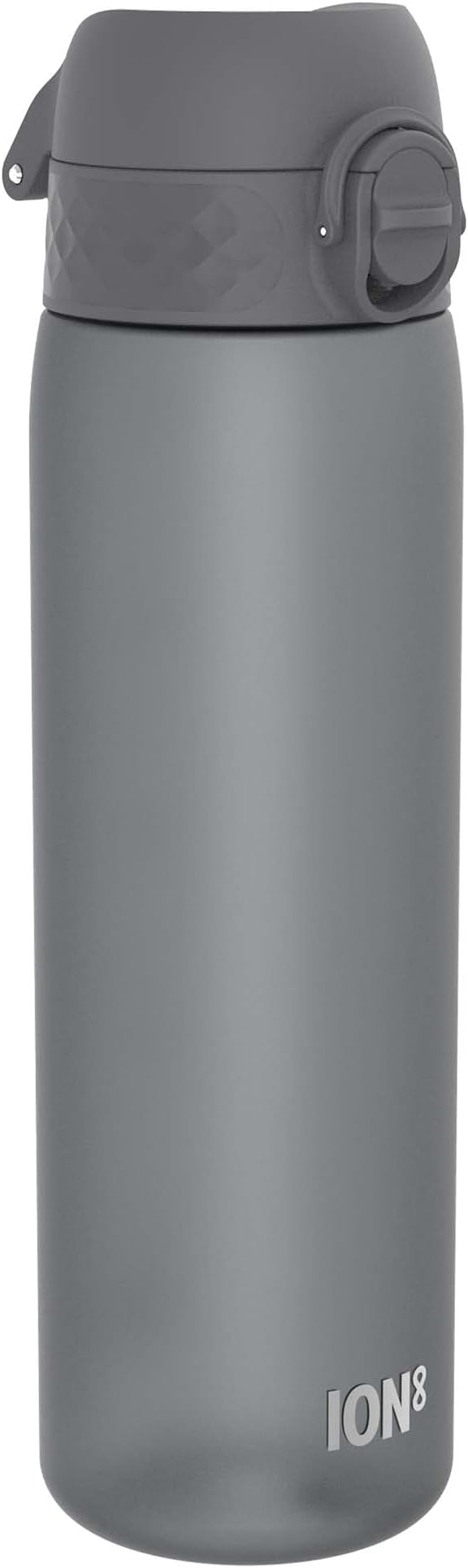 Water Bottle, 500 ml/18 oz, Leak Proof, Easy to Open, Secure Lock, Dishwasher Safe, BPA Free, Hygienic Flip Cover, Carry Handle, Fits Cup Holders, Easy Clean, Odor Free, Carbon Neutral, Grey