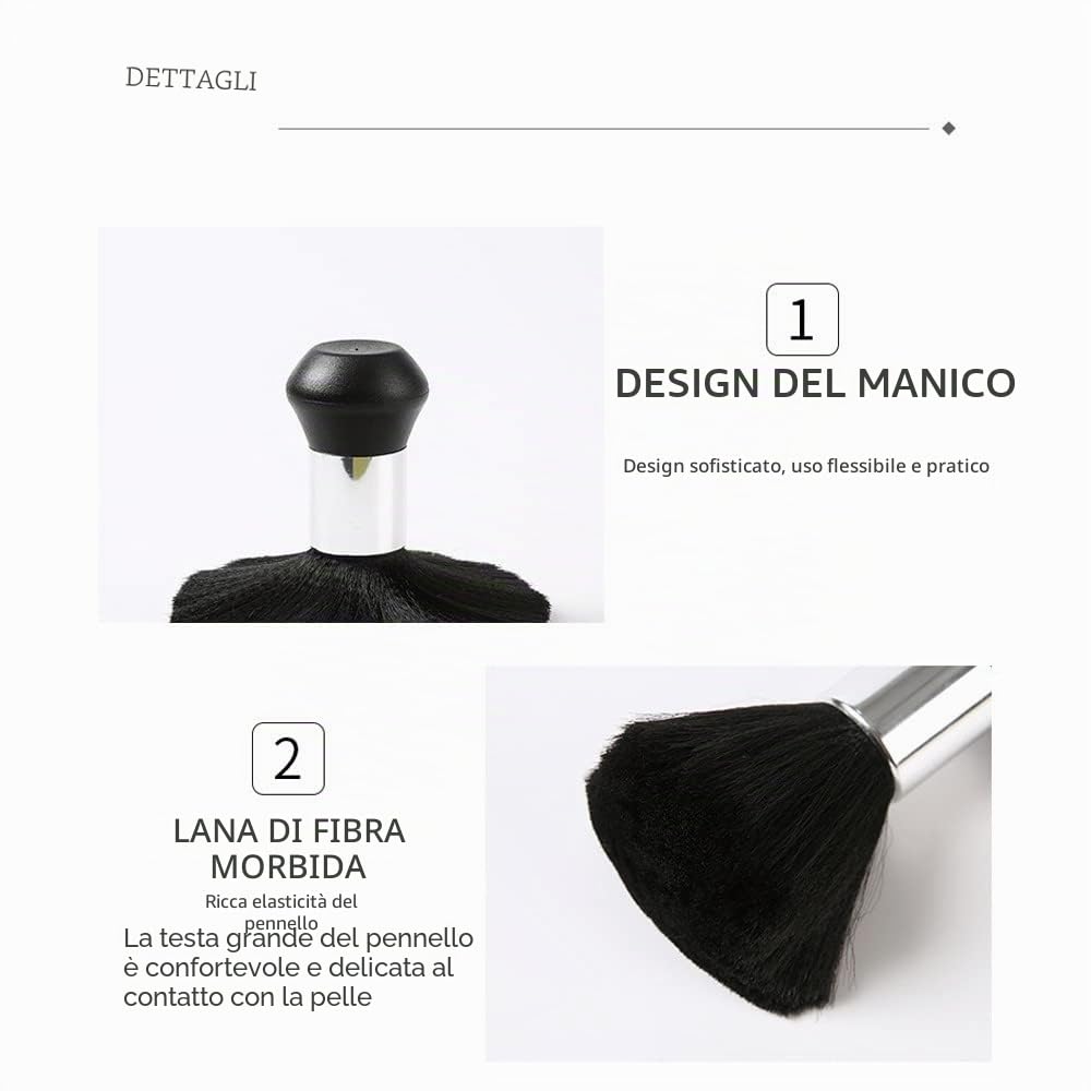 Barbiere Collo Spazzola - Nero, Pennello da Parrucchiere per Salone