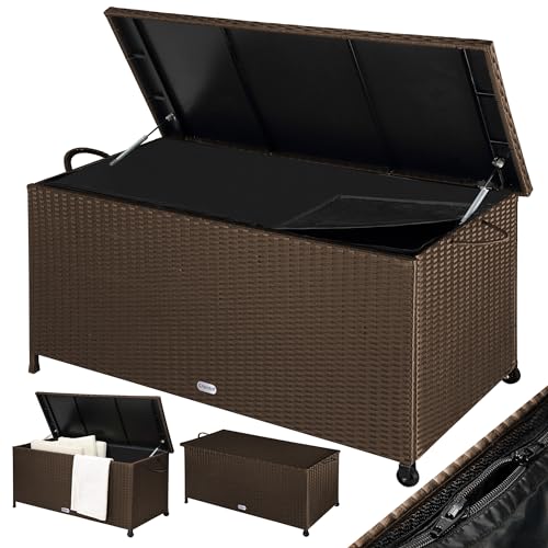 Casaria® Baule da Esterno XXL 117x53x60cm 270L Box con Ruote Impermeabile Resistente Cassettone...