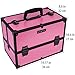 SHANY Essential Pro Makeup Train Case with Shoulder Strap and Locks - Pink/Black