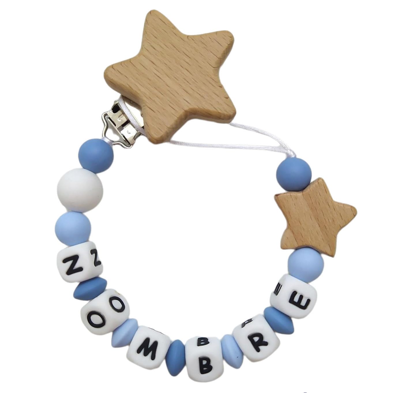 Lindo Bebé- Chupetero Personalizado diseño exclusivo y único | Con nombre del bebé | Regalo recien nacido, babyshower,... | Sujetachupetes, cadena para chupete