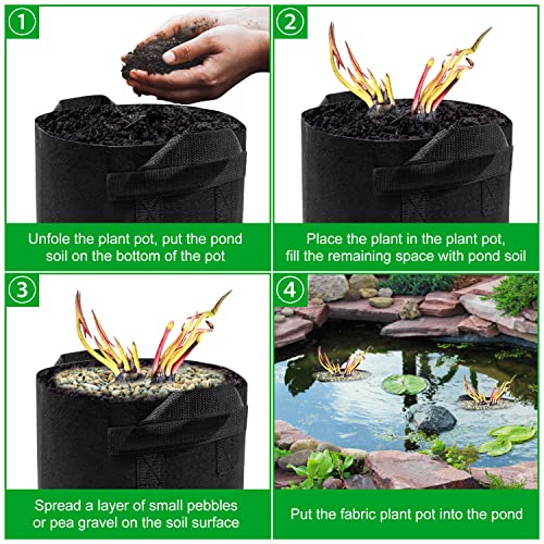 Lily Plant Pots for Pond 6Pack Aquatic Pond Planter for Pond Durabl Breathe Reusable Fabric Plant Pots for Aquatic Plants Potato - Image 2