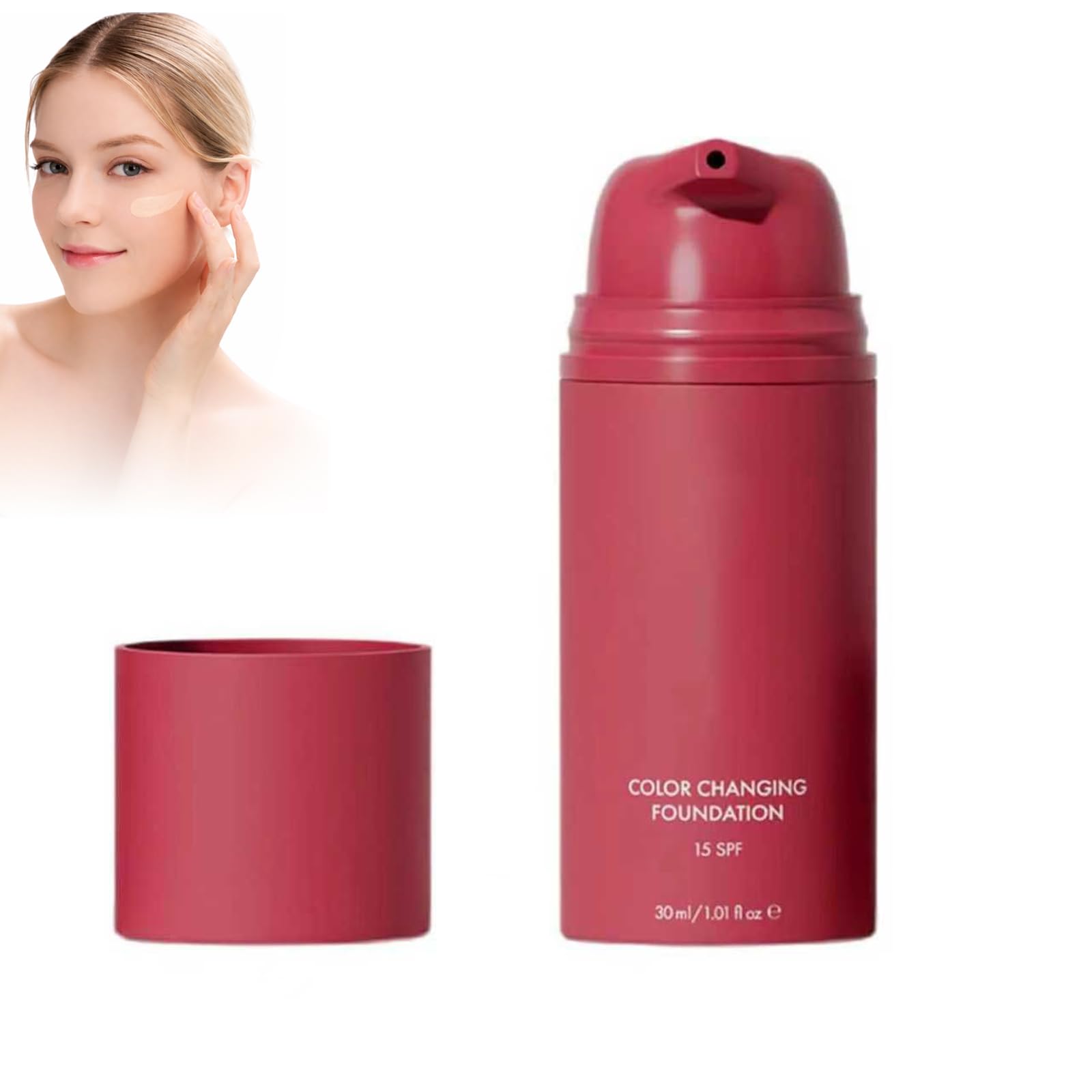 Smooche Color Changing Foundation Korean for All Skin Types, Skin Tone Adapting Liquid Foundation for Women, Self Adjusting Natural Finish, Blurs Imperfe (1PC)