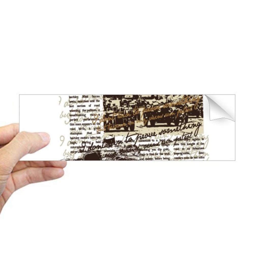 Autocollant rectangulaire de voiture classique style journal vintage pour décoration de fenêtre