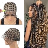 Somo Bella Braided Wigs Cap With Baby Hair Double Full Lace HD Wig Cap for Crochet Braids Wig Cap with Natural Knots Breathable Lace Wigs Caps for Making Wig Glueless Crochet Wig Caps (113knots)