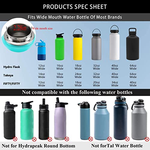 Straw Lid For Wide Mouth Sports Water Bottle12 18 20 32 40 64Oz,Replacement Lid Compatible With Hydroflask Wide Mouth,Straws Cap Top Accessories #TOP4