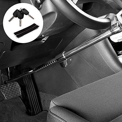 Preisvergleich Produktbild Kohree Auto Lenkradkralle Lenkradschloss versenkbar Lenkradsperre Wegfahrsperre Diebstahlsicherung mit 3 Schlüsseln Multifunktionale Bremspedal Kupplungsschloss für Auto SUV LKW Sicherheit