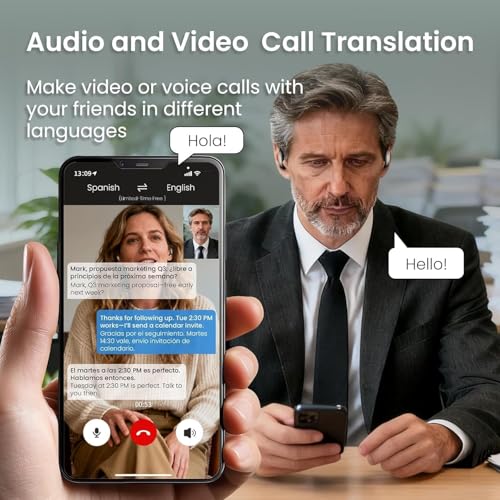 Image of Real-Time AI Translation Earbuds 168 Languages Translator Earphones, Audifonos Traductores Ingles Espanol, Bluetooth 5.4, OWS Open Ear & LCD Touch, Translating Device for Travel Meetings Learning