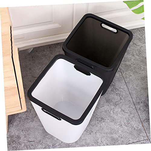 Cabilock bote de basura plástico rectangular blanco miniatura 6